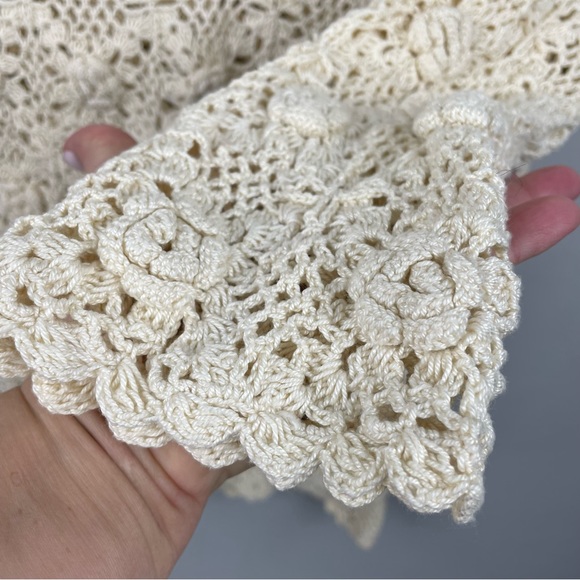 Jon Christy All Handcrafted Crocheted 100% Cotton Longsleeve Sweater Top - Picture 6 of 8